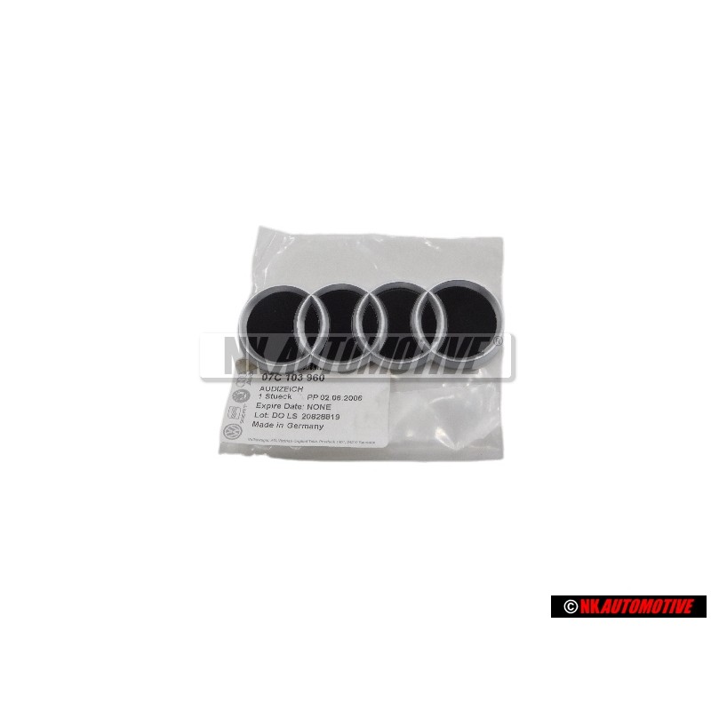 Audi Original Anneaux Couverture Du Moteur Emblem Logo Noir Chrome - 07C103960