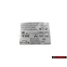 VW Original Etiquette P. Pression De Gonflage Des Pneus - 1K0010471D
