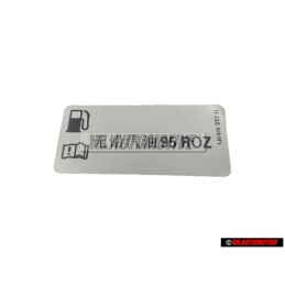VW Original Plaque D'Identification 'Essence Sans Plomb' - 1J0010317H