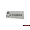 VW Original Plaque D'Identification 'Essence Sans Plomb' - 1J0010317H