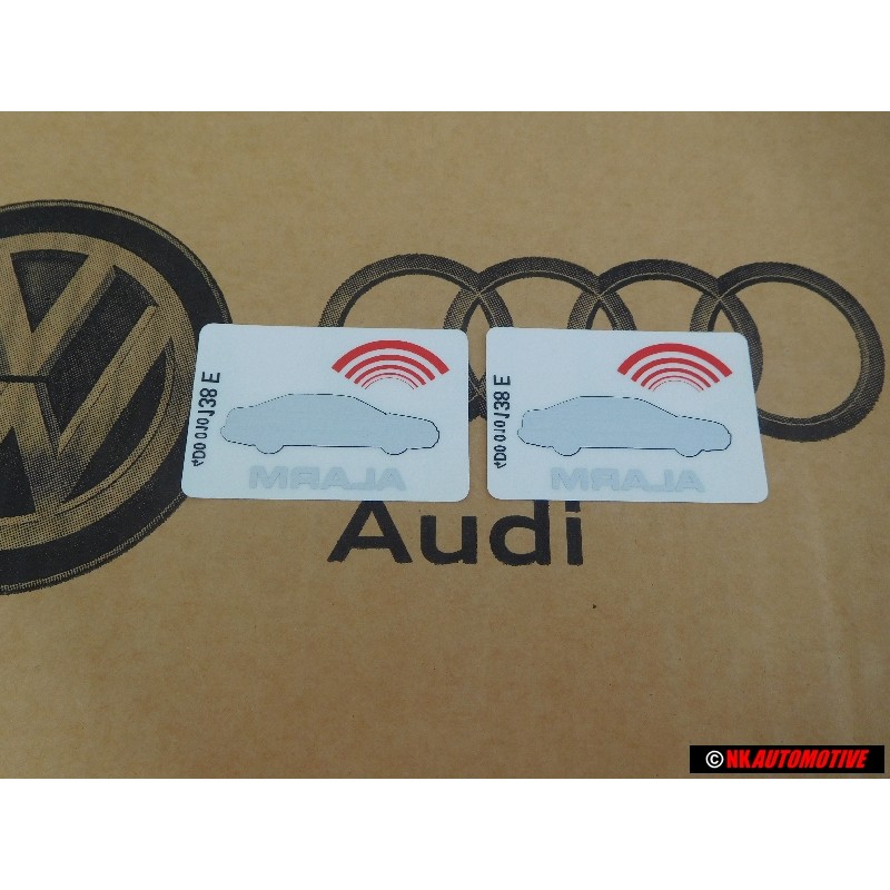 2x Audi Original Etiquette 'Alarm' - 443010026J
