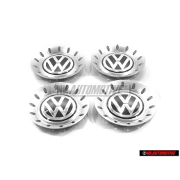 4x VW Original Enjoliveur De Roue Brillant Chrome/Gris Dolomit - 1C0601149B GRB