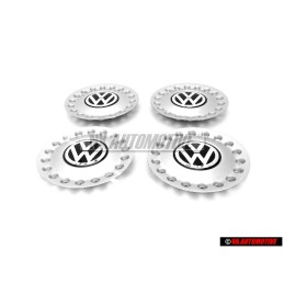 4x VW Original Enjoliveur De Roue Brillant Chrome/Gris Dolomit - 1C0601149A GRB