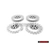 4x VW Original Enjoliveur De Roue Brillant Chrome/Gris Dolomit - 1C0601149A GRB