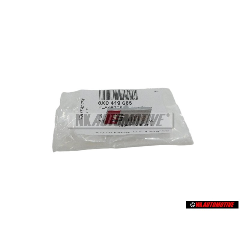 Audi Original S-LINE Volant Plaquette Embleme Logo Chrome Rouge - 8X0419685