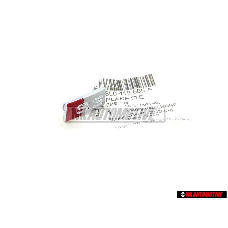 Audi Original S3 Volant Plaquette Embleme Logo Chrome Rouge - 8L0419685A