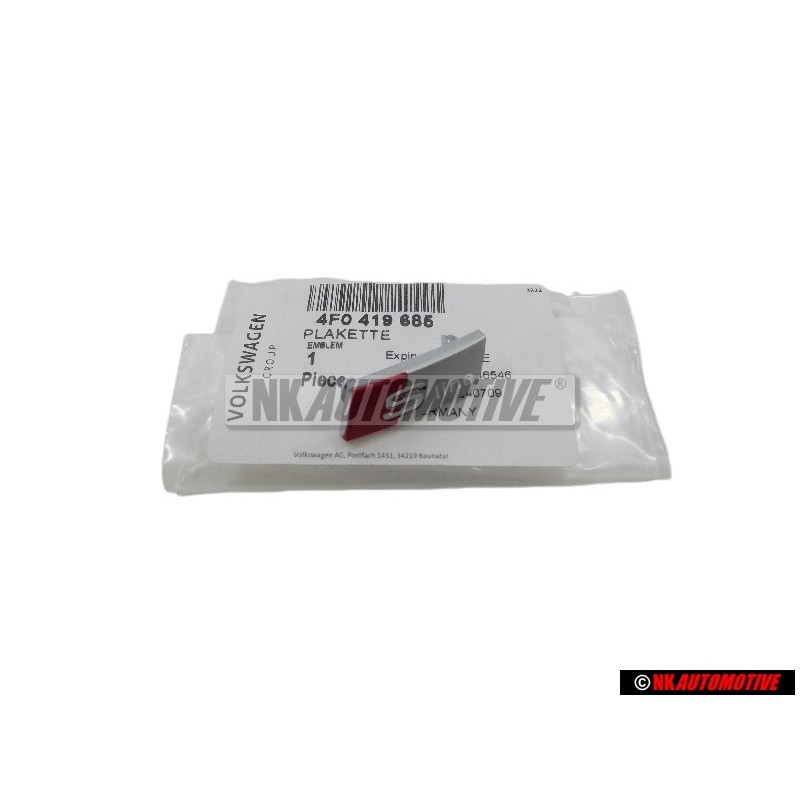 Audi Original S-LINE Volant Plaquette Embleme Logo Chrome Rouge - 4F0419685