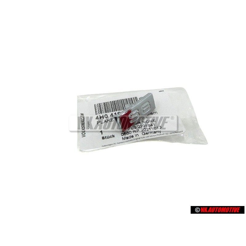 Audi Original S8 Volant Plaquette Embleme Logo Chrome Rouge - 4H0419685