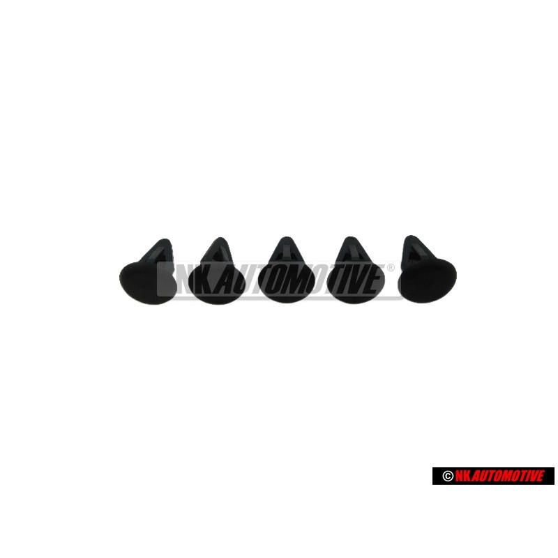 5x VW Original Clip Noir Satine - 801867299 01C