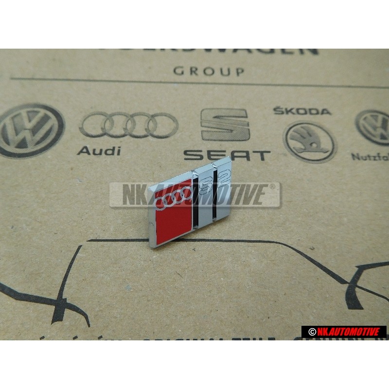 Audi Original S2 Volant Plaquette Embleme Logo Chrome Rouge - 8A0419685D