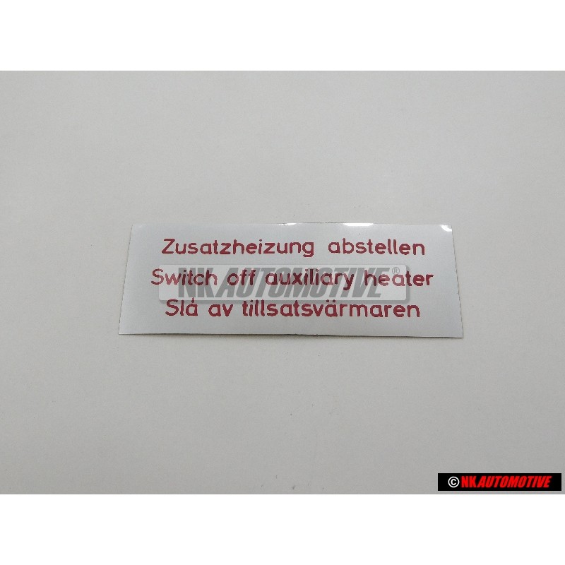 VW Original Plaque Indicatrice - 111261995