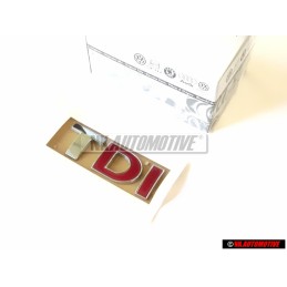 VW Original TDI Arrière Embleme Monogramme Logo Chrome Rouge - 3B0853675ACGQF