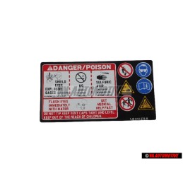 VW Original Plaque Indicatrice - 1J0010278R