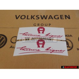 2x VW Classic Parts Inscription Sur Film Rouge Metallise - 155853687G L16