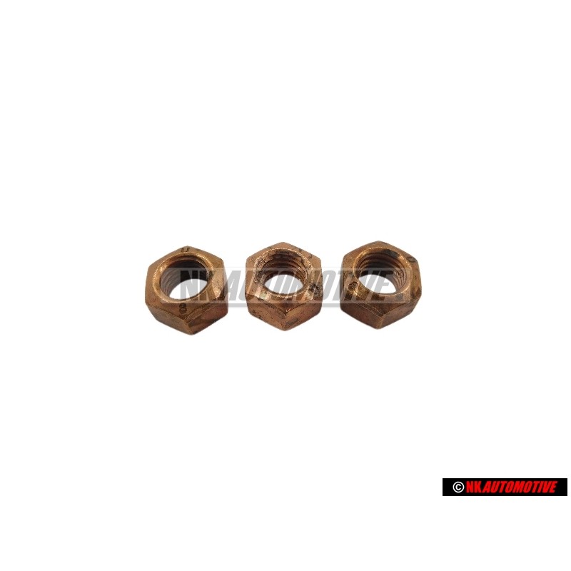 3x VW Original Ecrou 6 Pans, Autoserreur - N 90085001