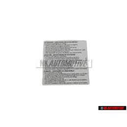 VW Original Etiquette -Important Consignes De Securite - 1T0010342R