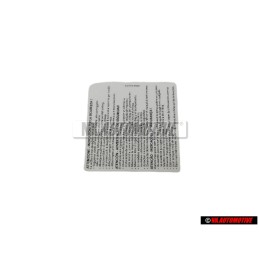 VW Original Etiquette -Important Consignes De Securite - 1T0010342R