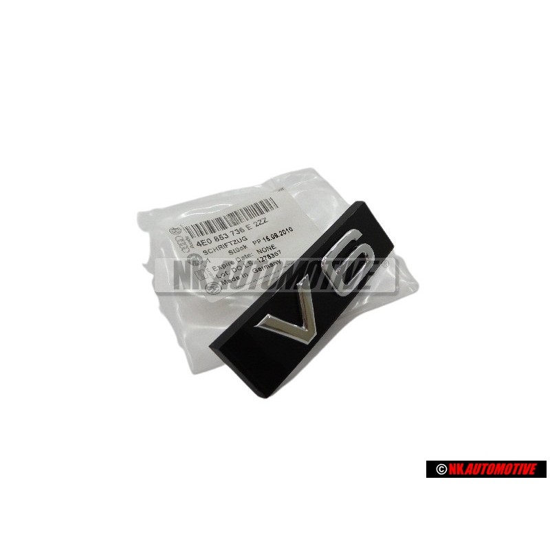 Audi Original V6 Avant Embleme Monogramme Logo Noir Chrome - 4E0853736E 2ZZ