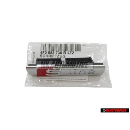 Audi Original S-LINE Avant Embleme Monogramme Logo Chrome Rouge - 4F0853736B 2ZZ