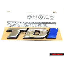VW Original TDI Arrière Embleme Monogramme Logo Chrome Bleu - 7D0853675C HCE