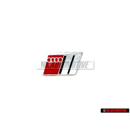 Audi Original S4 Volant Plaquette Embleme Logo Chrome Rouge - 4A0419685