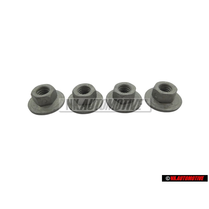 4x VW Original Ecrou Hexagonal Embase, Autobloquante - N 90908301