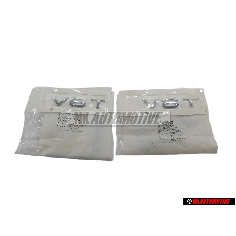 2x Audi Original V6T Côté Embleme Monogramme Logo Chrome - 8K0853601