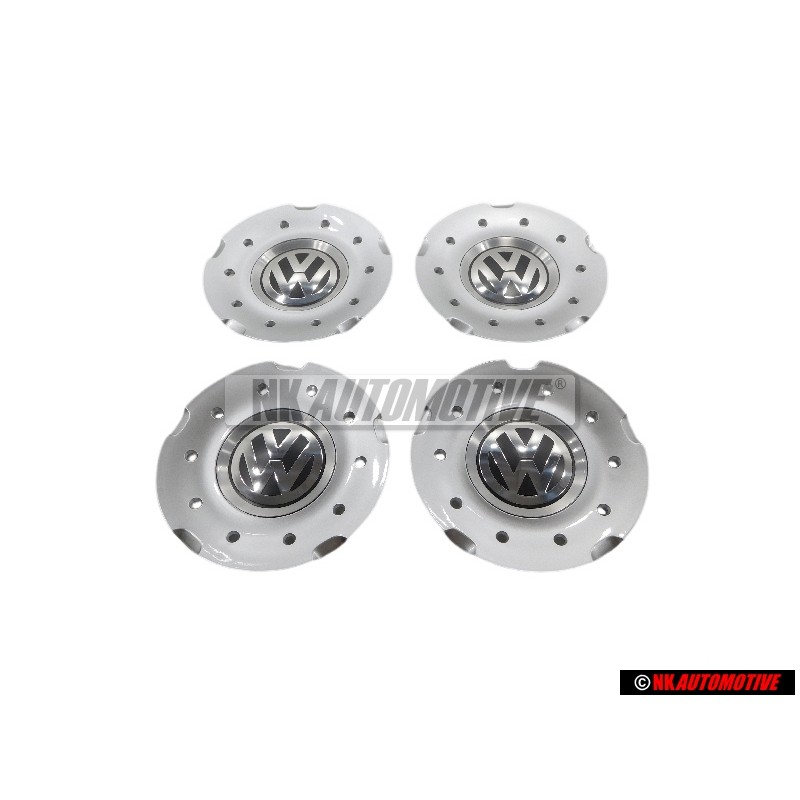 4x VW Original Enjoliveur De Roue Couleurs Chromees/Noir - 1K0601149C RGM