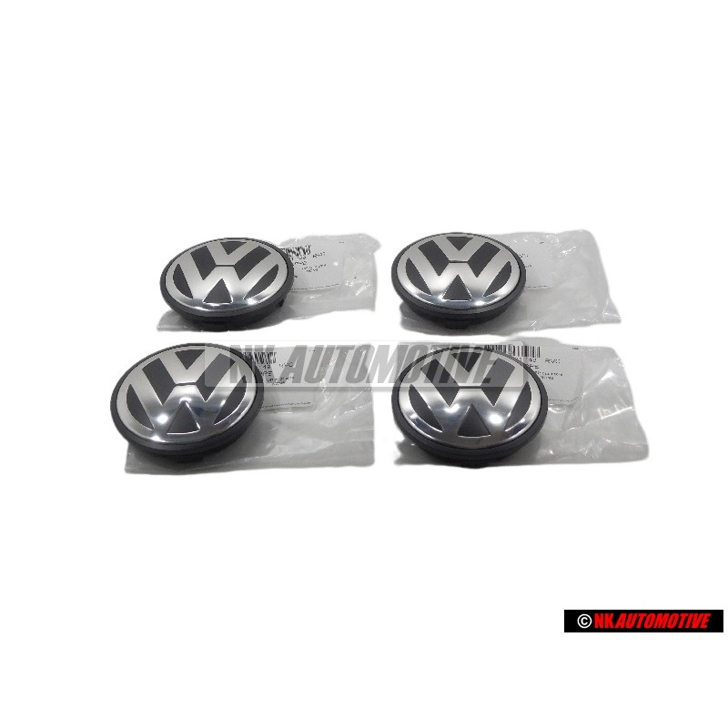 4x VW Original Enjoliveur De Roue Noir/Anthracite - 7L6601149 RVC