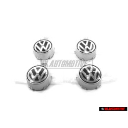 4x VW Original Enjoliveur De Roue Couleur Chrome Metallise - 2D0601149C 091