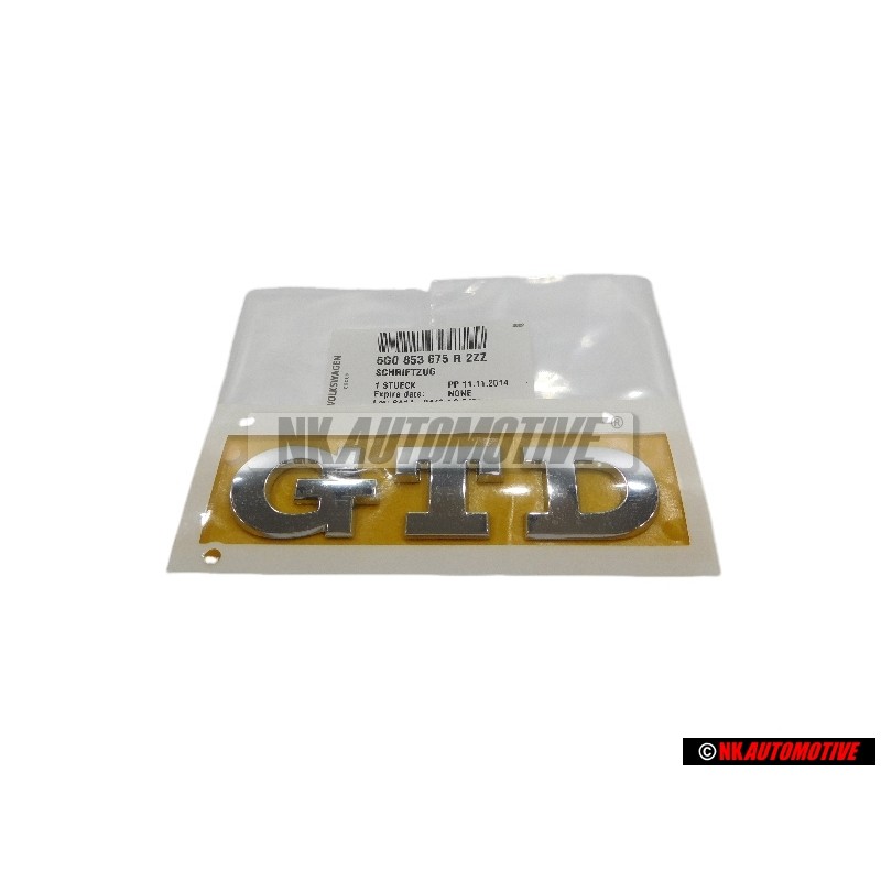 VW Original GTD Arrière Embleme Monogramme Logo Chrome - 5G0853675R 2ZZ