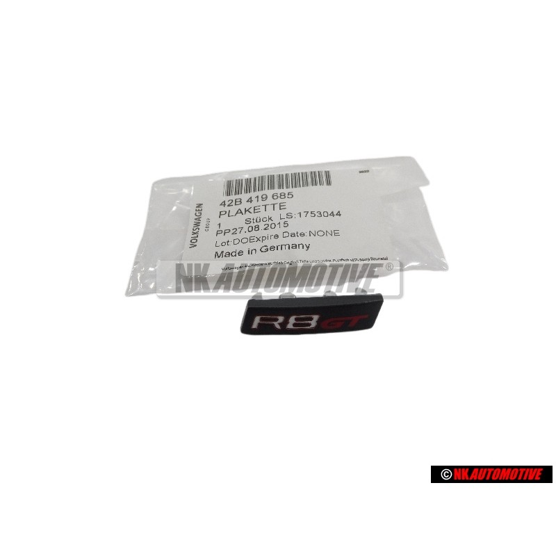 Audi Original R8 GT Volant Plaquette Embleme Logo Noir Chrome Rouge - 42B419685