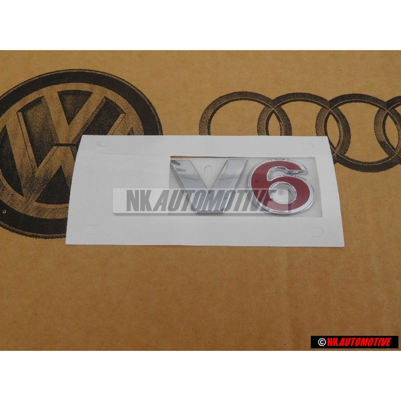 VW Original V6 Arrière Embleme Monogramme Logo Chrome Rouge - 1J0853675AAGQF