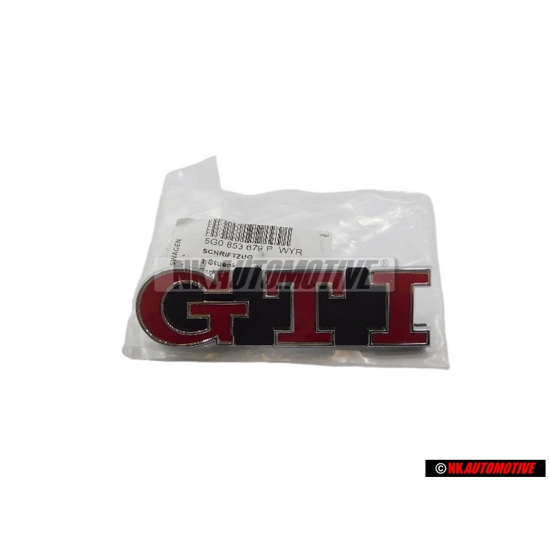 VW Original GTI Avant Embleme Monogramme Logo Rouge - 5G0853679P WYR