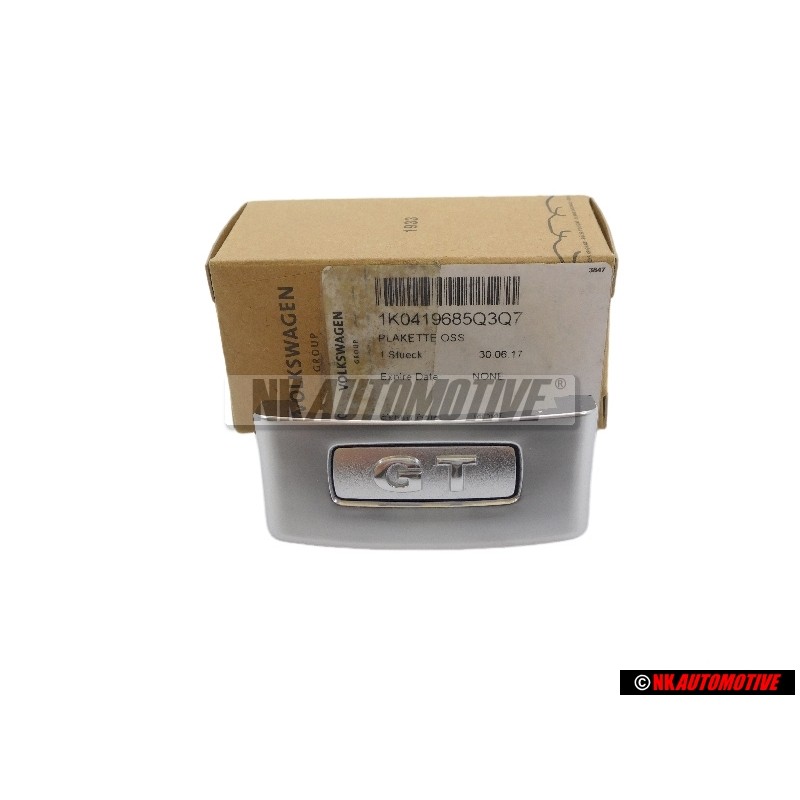 VW Original GT Volant Plaquette Embleme Logo Aluminium - 1K0419685Q 3Q7