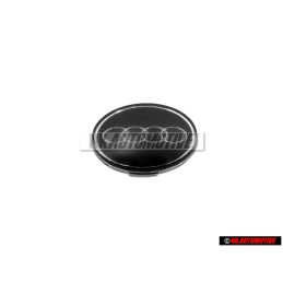 Audi Original Volant Plaquette Embleme Logo Noir Chrome - 8A0419685
