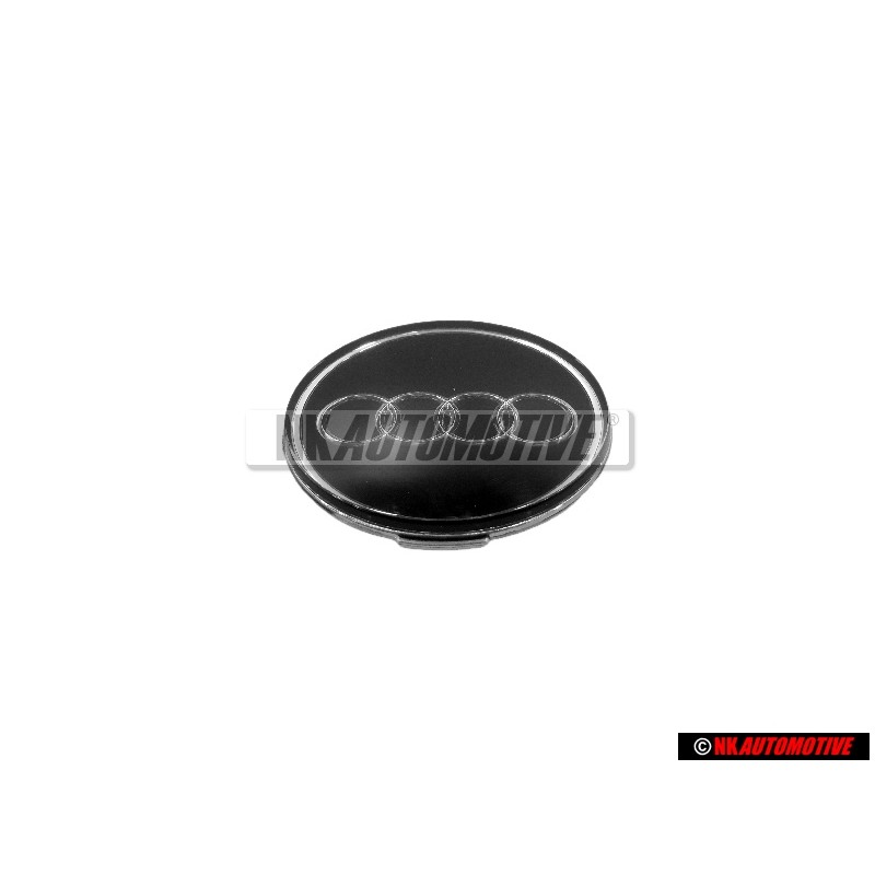Audi Original Volant Plaquette Embleme Logo Noir Chrome - 8A0419685