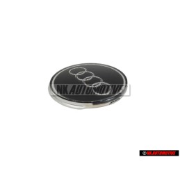 Audi Original Volant Plaquette Embleme Logo Noir Chrome - 8A0419685