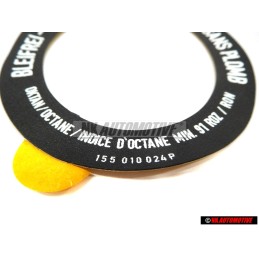 VW Original Pl.Identif. 'Bleifrei / ' *Unleaded Fuel Only - 155010024P