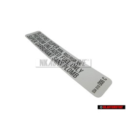 VW Original Pl.Identif. 'Bleifrei Super' - 034010006C