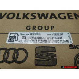 VW Original Plaque D'Identification Bleifrei Unleaded - 037010057R