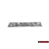 VW Original Etiquette 'Unleaded' Fuel Only - 000010018C