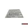 VW Original Plaque Indicatrice - 171000301B