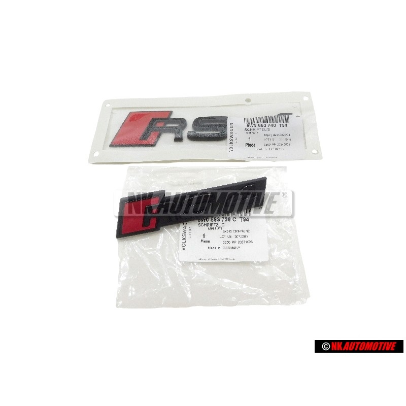 Audi Original SET Embleme Logo Monogramme Avant & Arrière Noir - RS4 B9 (8W)