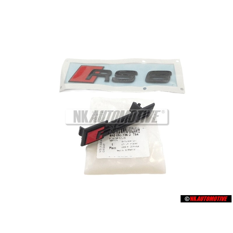 Audi Original SET Embleme Logo Monogramme Avant & Arrière Noir - RS6 C8 (4A)