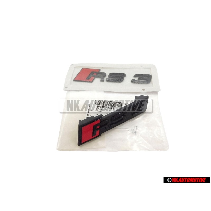Audi Original SET Embleme Logo Monogramme Avant & Arrière Noir - RS3 FL (8V)