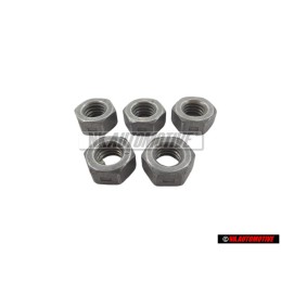 5x VW Original Ecrou 6 Pans, Autoserreur - N 90074404