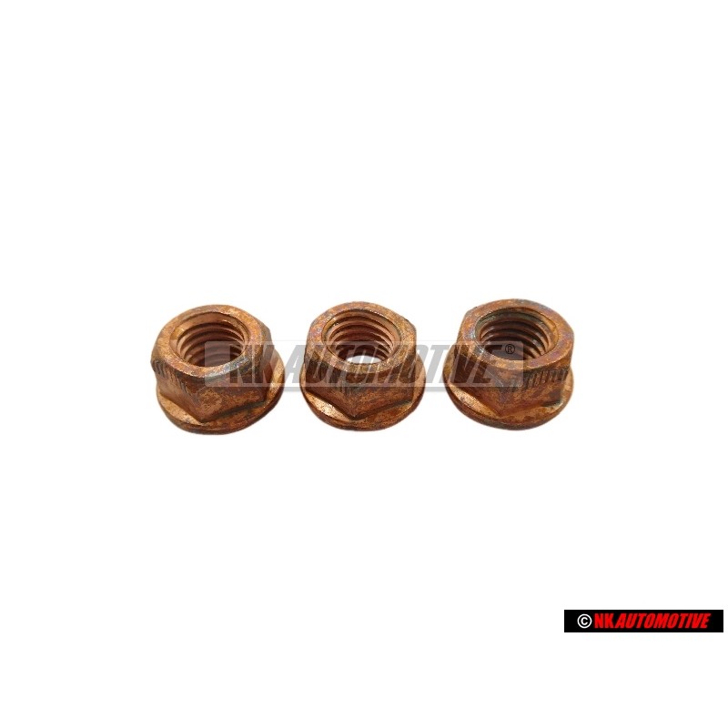 3x VW Original Ecrou Hexagonal Embase, Autobloquante - N 90200201