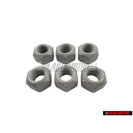 6x VW Original Ecrou 6 Pans, Autoserreur - N 10209009