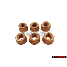 6x VW Original Ecrou Hexagonal Embase - 046145749